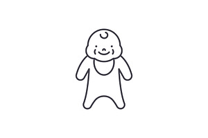 Newborn Line Icon Concept. Newborn