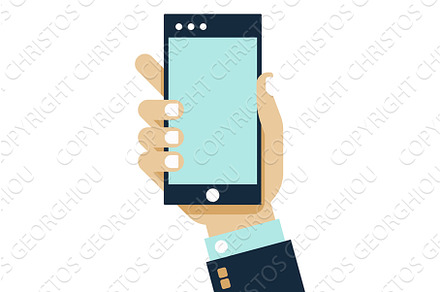 Hand Holding Mobile Phone Screen, an Illustration by Christos Georghiou
