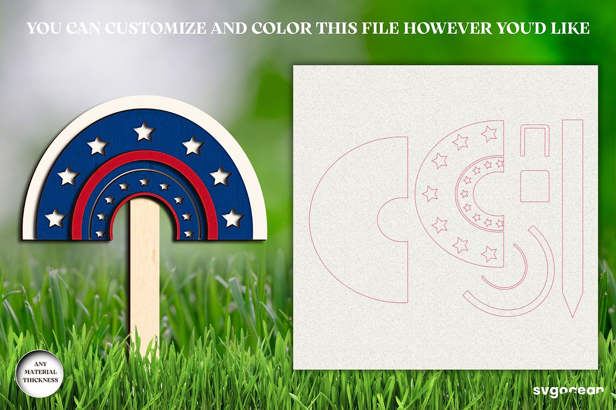 Patriotic Garden Stackes Bundle, a Decorative Illustration by svgocean (Photo 13 of 14)
