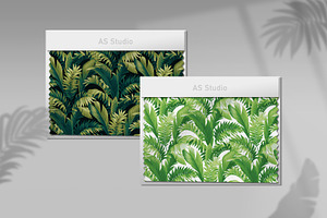 Jungle Leaves. Vector Pattern.