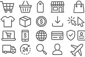 Vector illustration of line icons, a Technology Illustration by ZinetroN