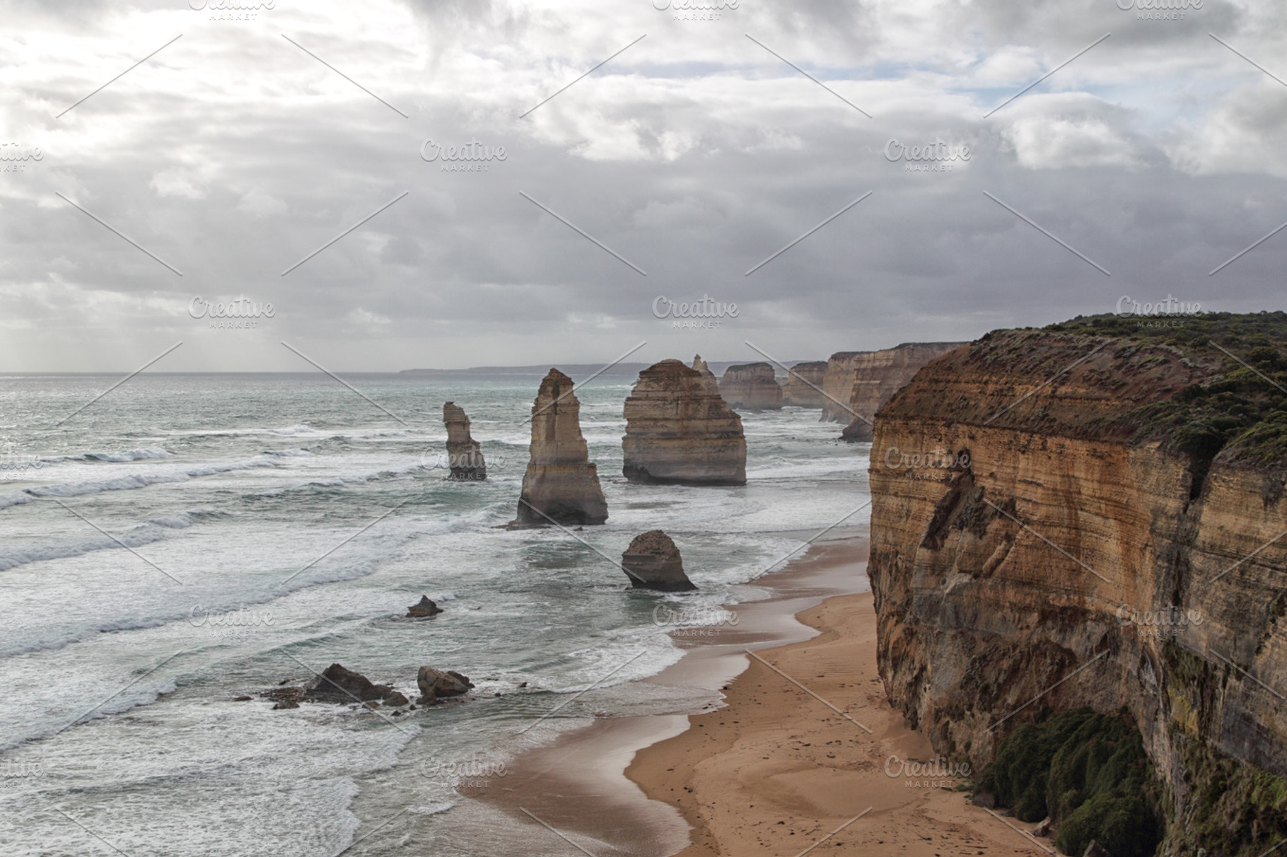 Twelve apostles containing australia, great, and ocean, a Nature Photo by DirkR