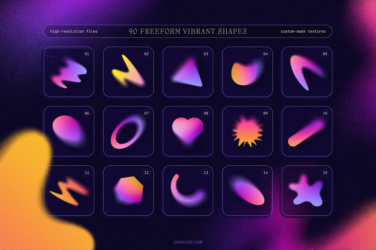 Blurry Gradient Shapes Collection, an Object Graphic by Samolevsky (Photo 3 of 15)
