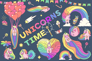 vector SET Unicorns time