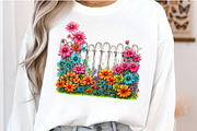 Watercolor Spring Fence Clipart, an Illustration by GatewayDesign (Thumbnail 3 of 5)