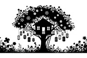 Tree House Silhouette SVG Bundle, an Illustration by jahid234 (Thumbnail 16 of 31)