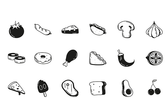 Food Doodle Icons Set preview 2