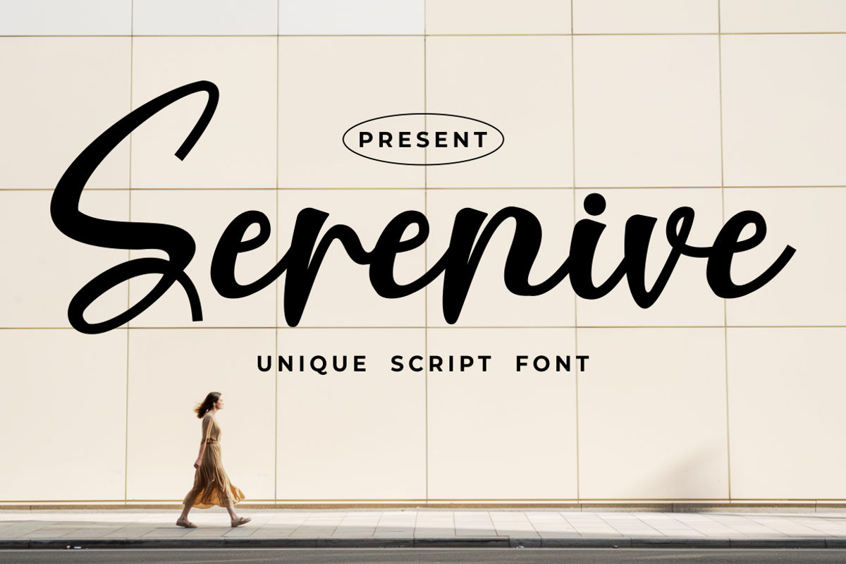 Serenive Script Font, a Script Font by PutraCetol Studio (Photo 1 of 5)