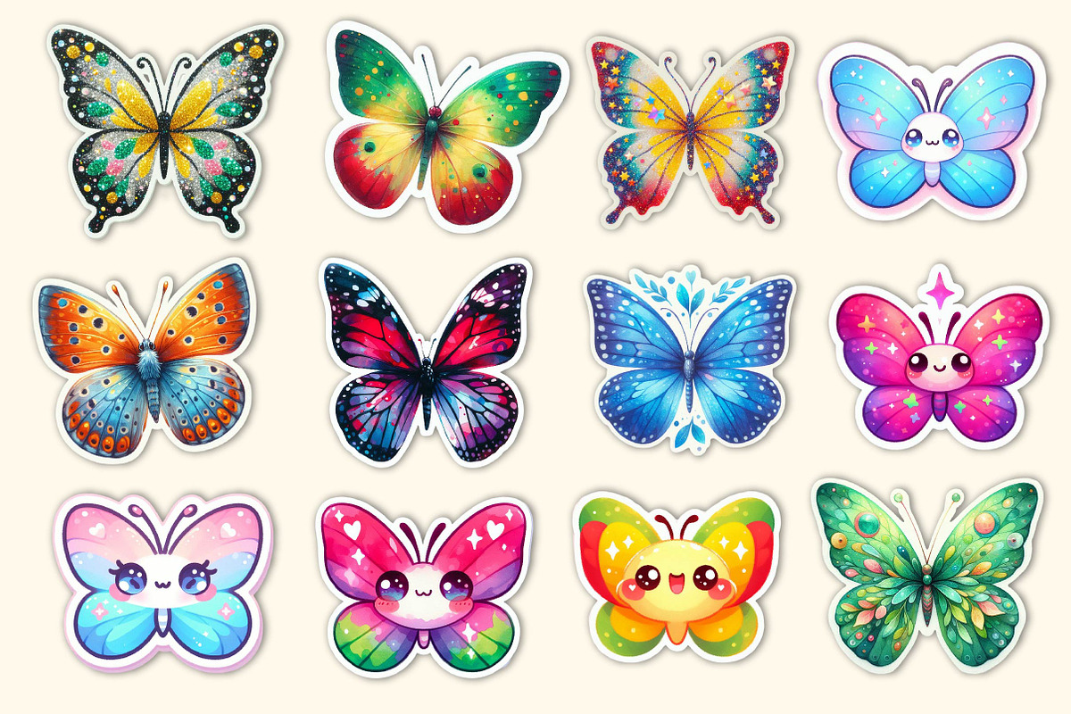 Butterfly Stickers Bundle, an Illustration by Dream Creation (Photo 2 of 5)