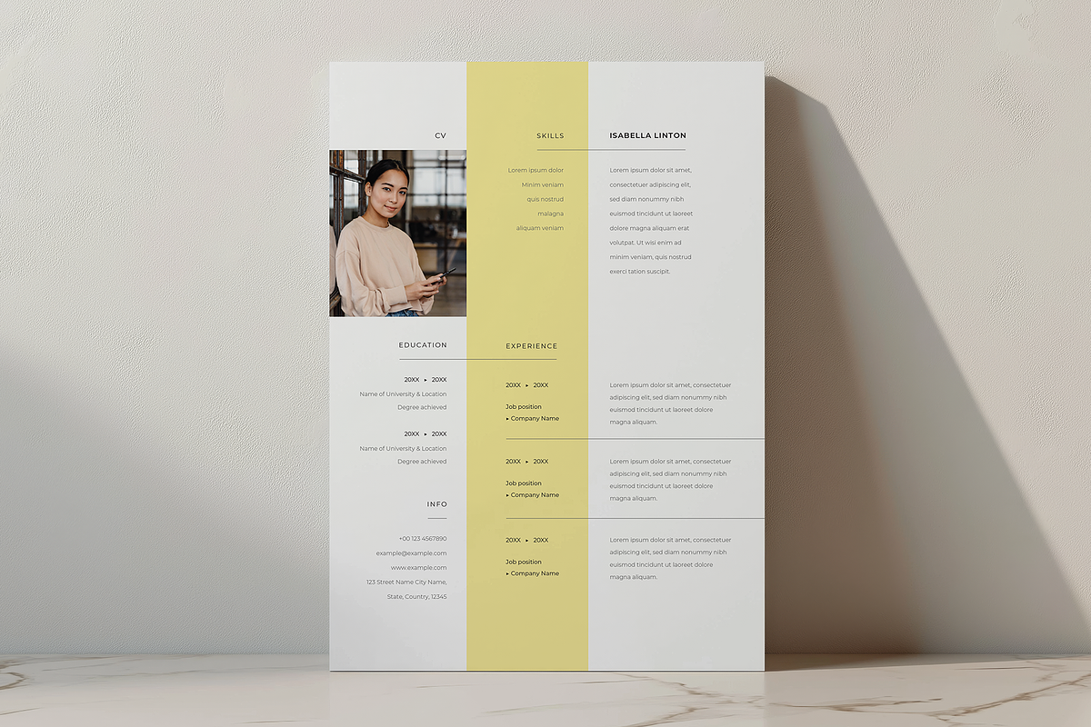 White and Yellow CV Template, a Resume Template by Filip Studio (Photo 1 of 4)