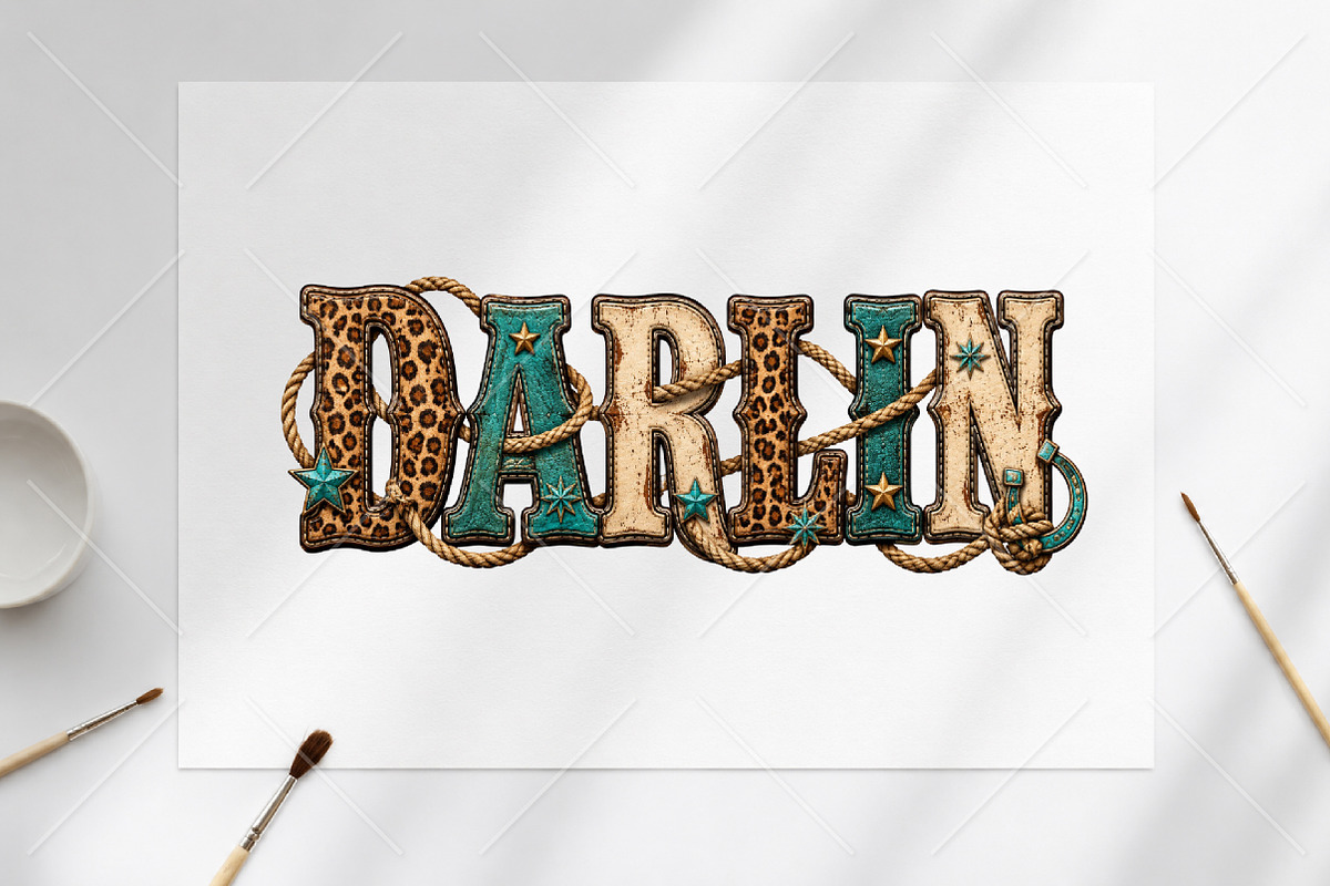 Darlin Leopard Western Cowgirl PNG, a Seasonal Illustration by Canvas Craft (Photo 6 of 6)
