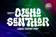 Oleho Senthor - Y2K Liquid Font, a Font by twinstd (Thumbnail 1 of 9)