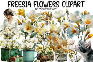 Freesia Flowers Clipart, an Illustration by Designworld
