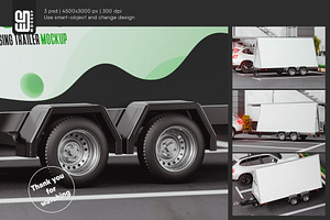 Mobile Billboard Adv Trailer Mockup