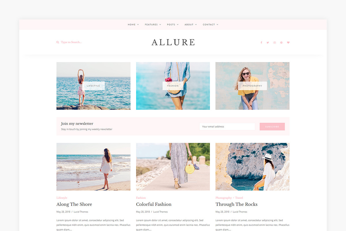 Allure - WordPress Blog Theme, a WordPress Template by Lucid Themes (Photo 5 of 7)