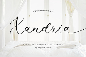 Xandria - Modern Calligraphy Font, a Script Font by Balpirick Studio