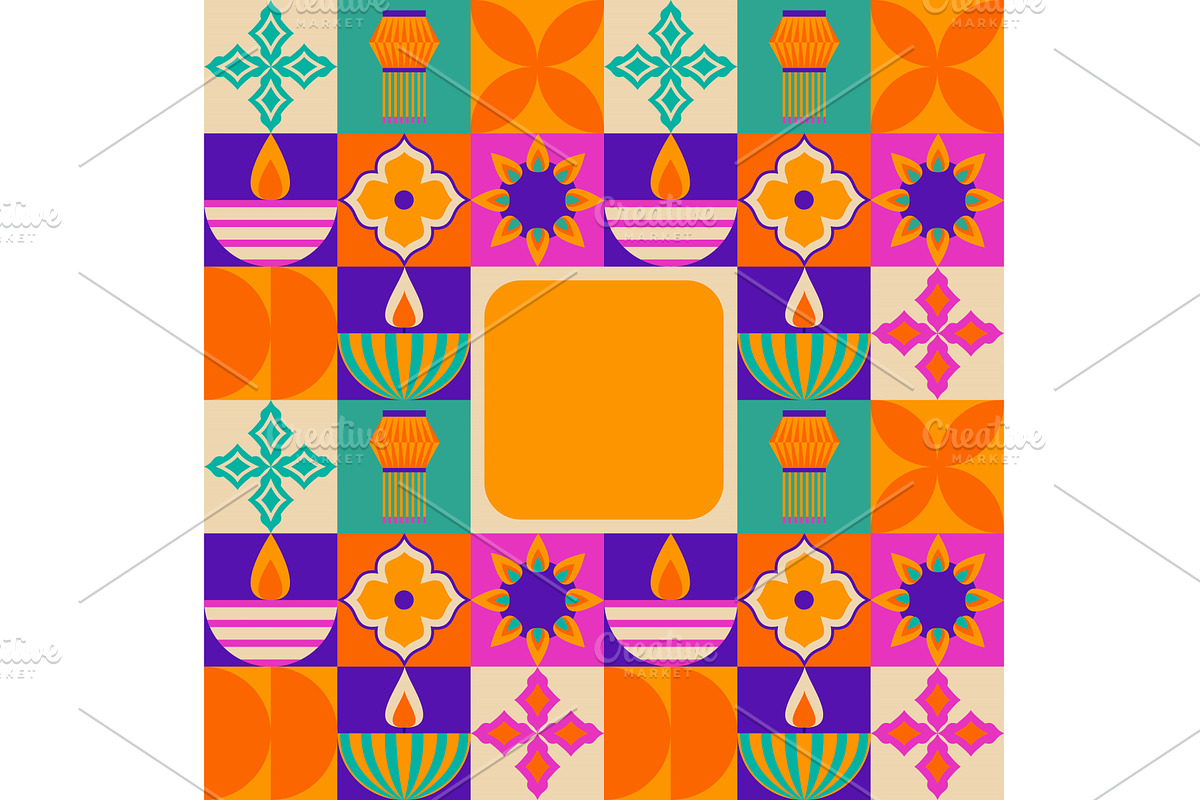 Vibrant Diwali celebration pattern, an Illustration by art PVP - market