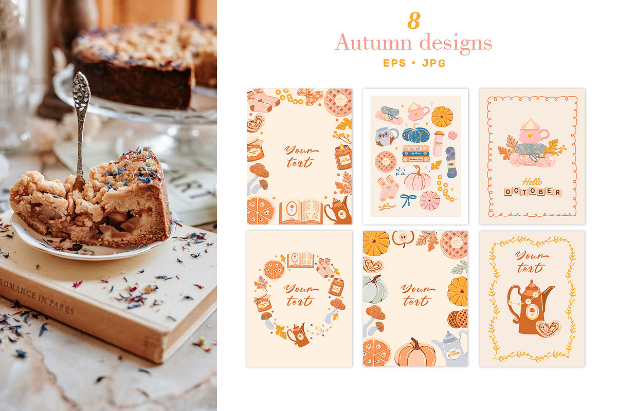 Fall & Halloween clipart. Autumn set, a Seasonal Illustration by VerAna (Photo 6 of 20)