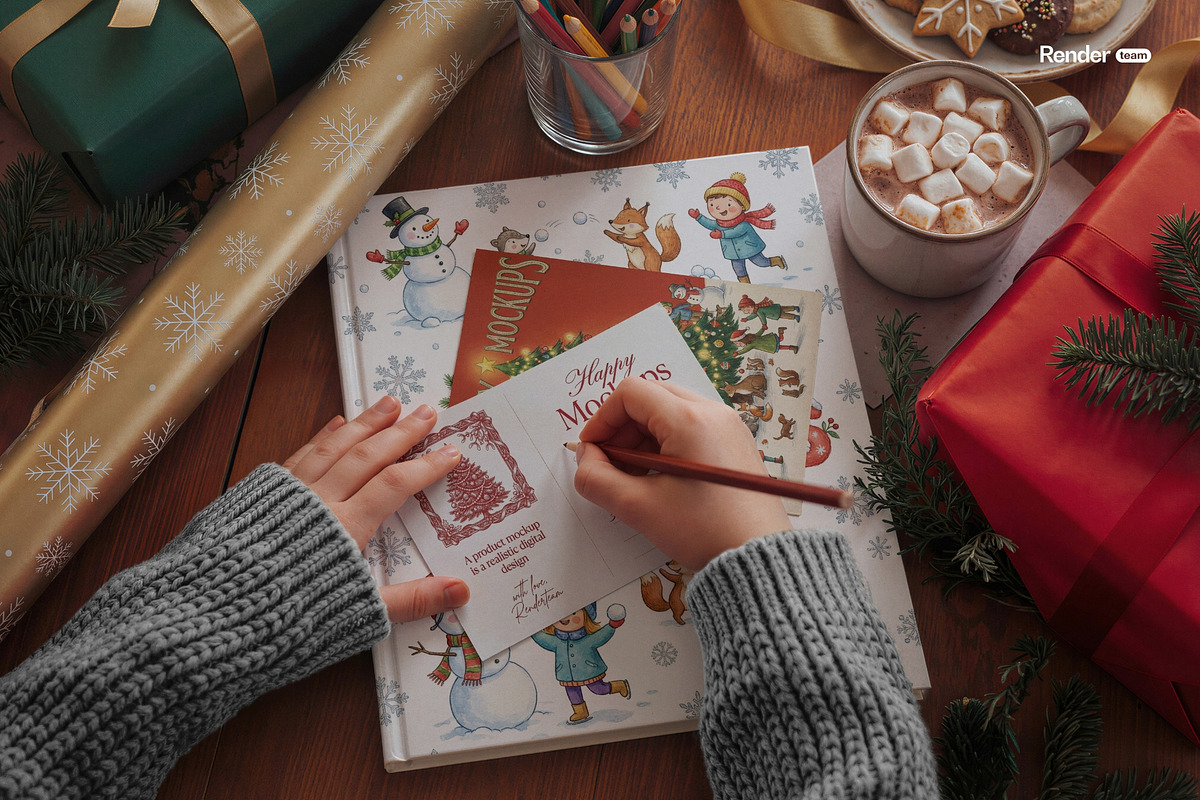 Christmas Card Mockup Set, a Product Mockup by Renderteam (Photo 14 of 16)