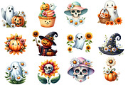 Watercolor Retro Halloween  Clipart, an Illustration by Designworld (Thumbnail 4 of 6)