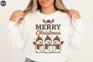 Merry Christmas Snowman Sublimation, an Illustration by Libby Wishes