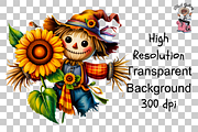 Cute Scarecrow Clipart PNG Bundle, a Graphic by Clipart Bloom (Thumbnail 7 of 11)