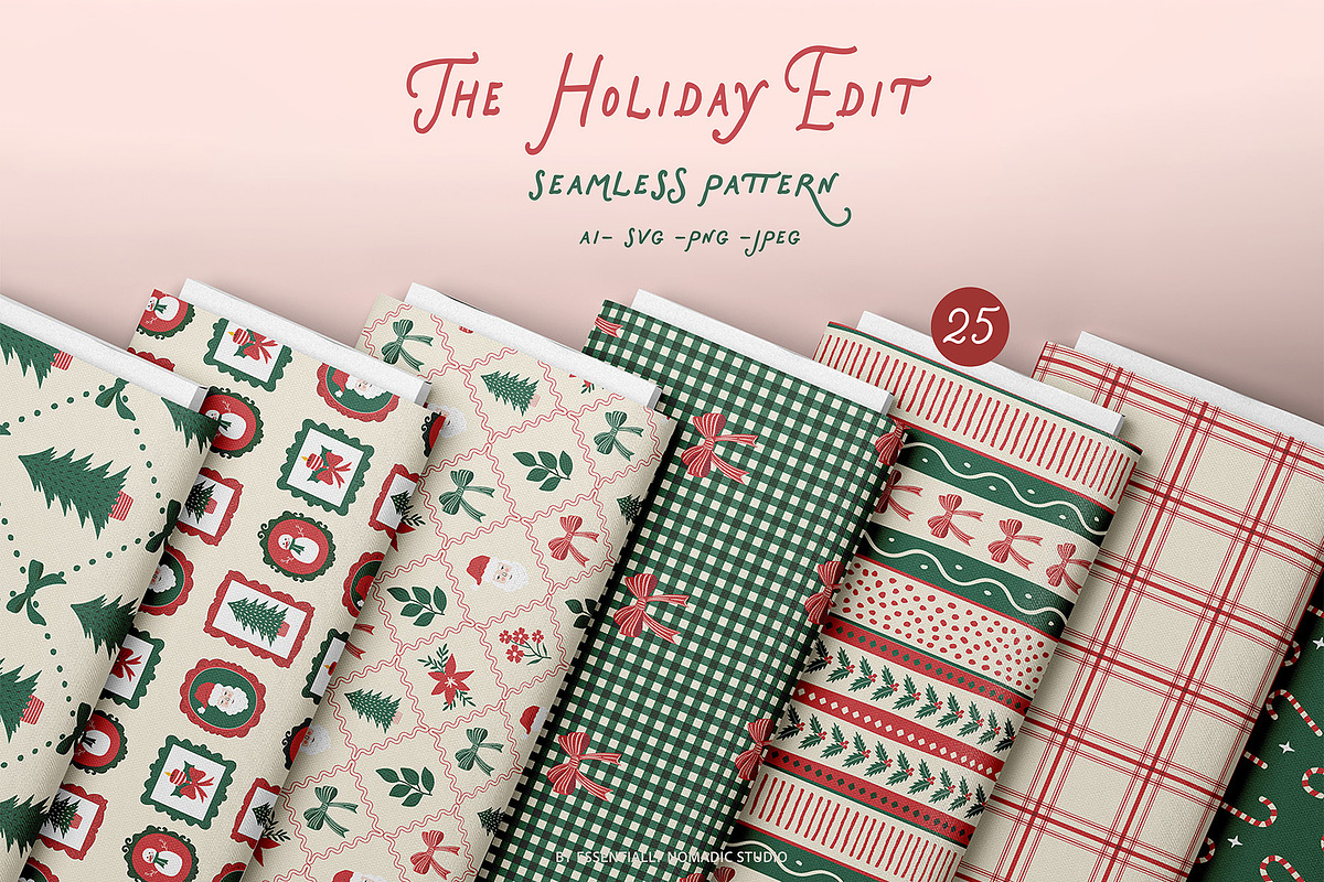 Christmas Seamless Patterns, a Pattern Graphic by Essentially Nomadic (Photo 1 of 9)