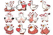 Watercolor Valentine Goose Clipart, an Illustration by DreamArtGraphic (Thumbnail 4 of 4)