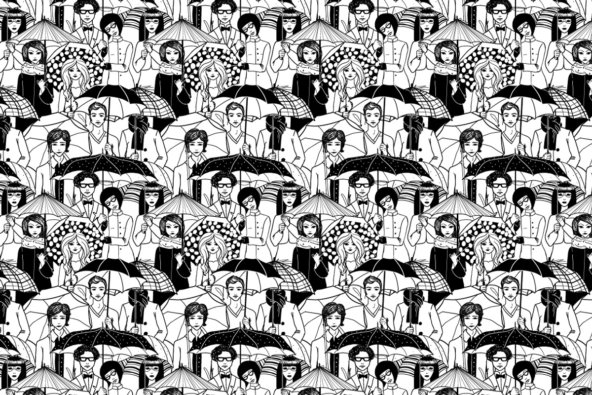 People under umbrellas set, a Person Illustration by AnastasiaFears (Photo 5 of 5)