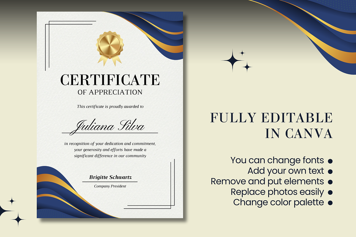 Modern Appreciation Certificate, a Templates & Theme by TemplateCastleStore (Photo 9 of 9)