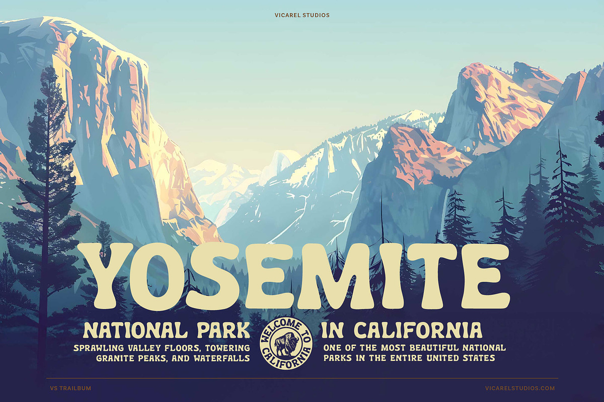 Trailbum – National Park Font, a Sans Serif Font by Vicarel Studios (Photo 7 of 18)
