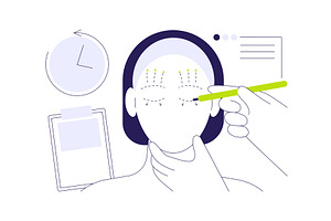 Eyelid lift abstract concept vector, a Healthcare Illustration by Visual Generation