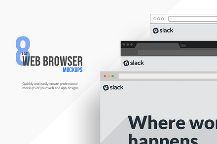 Flat Browser Mockups