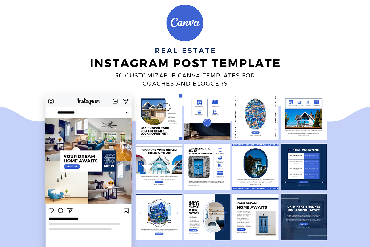 Real Estate Instagram Post, a Social Media Template by The Blog Creative (Photo 1 of 6)