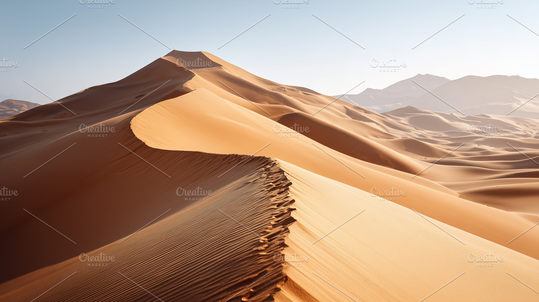 Golden sand dunes in a vast desert, a Nature Photo by MistyDay