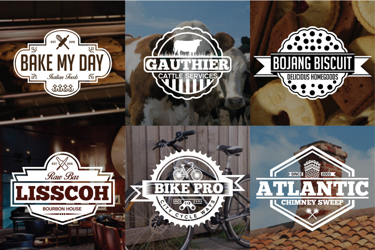 60 Vintage Badges and Logos Bundle, a Branding & Logo Template by shazi (Photo 5 of 21)