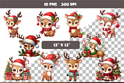 Christmas Deer. T-Shirt, PNG., an Animal Illustration by KENO Mascots (Thumbnail 2 of 8)