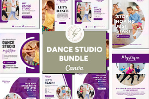 Dance Studio Social Media Bundle, a Social Media Template by Branding by Kellsey