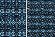 Whimsical indigo seamless patterns, a Pattern Graphic by Bubert Art (Thumbnail 4 of 5)