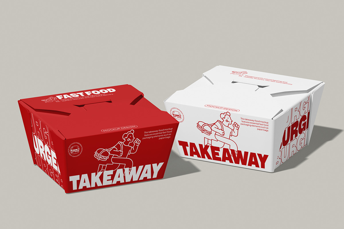 Fast Food Takeaway Mockup, a Packaging Mockup by Unerispace (Photo 5 of 5)