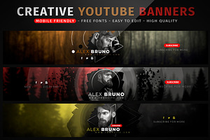 Creative YouTube Banners, a Social Media Template by BlilDesign