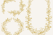 Gold Chinoiserie Floral Clipart Pack, a Decorative Illustration by Century Library (Thumbnail 8 of 11)