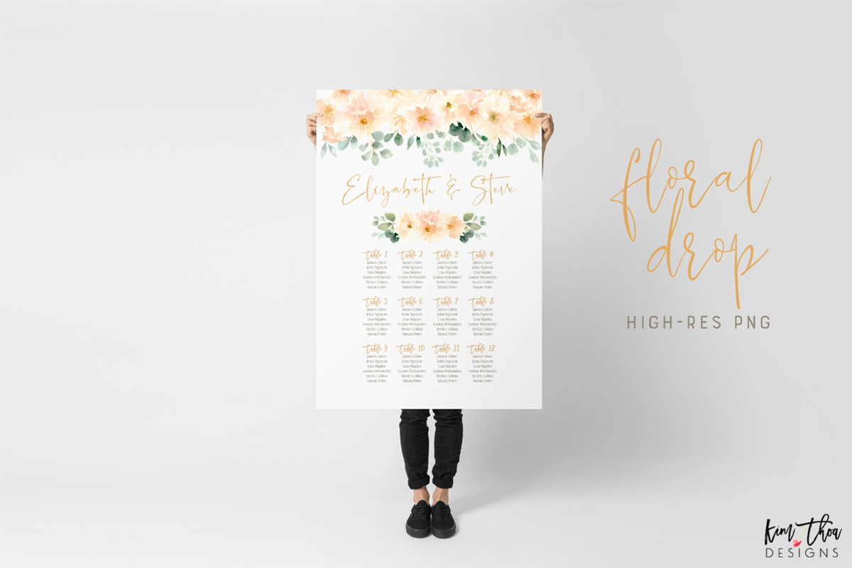 Peach and Cream Dahlias, an Illustration by Kim Thoa Designs (Photo 8 of 14)