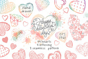 Love set Hand drawn hearts lettering, an Object Graphic by antuanetto (Thumbnail 1 of 8)