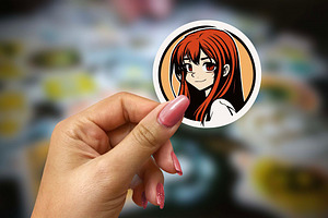 Anime Girl Sticker Kawaii Clipart