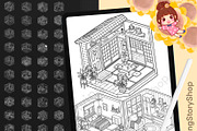 65 Procreate Isometric Stamps, a Brush Add-On by DrawingStoryShop (Thumbnail 1 of 6)