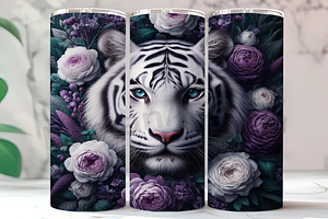 Botanical Floral Tiger Tumbler, an Arts & Entertainment Photo by LamanAzalea
