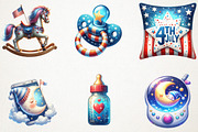4th of July Baby Nursery Sublimation, a Seasonal Illustration by RobertsArt (Thumbnail 5 of 7)