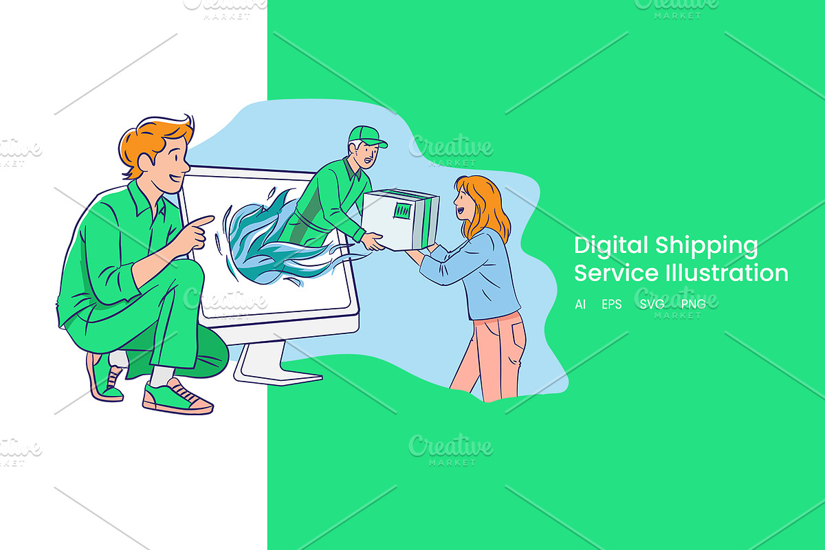 Delivery Shipping Illustration, a Work Illustration by Stock Shape (Photo 1 of 3)