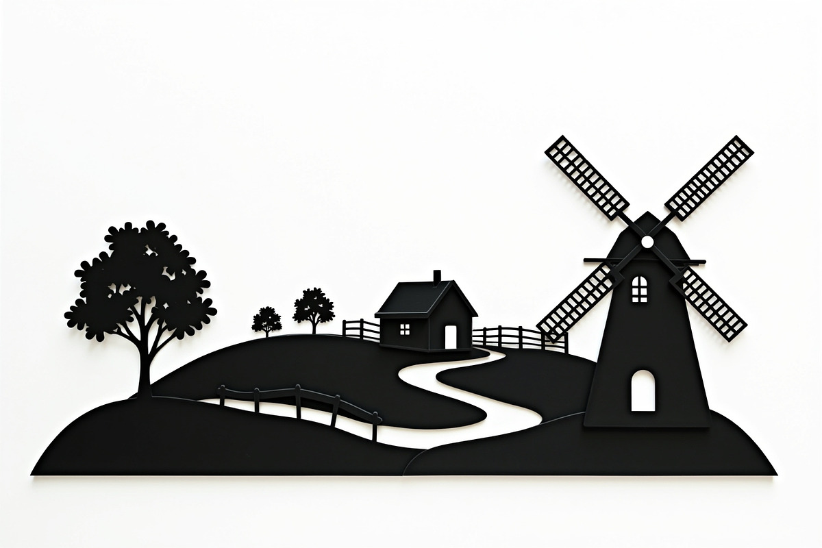 Dutch Windmill Field Set, an Illustration by jahid234 (Photo 10 of 10)